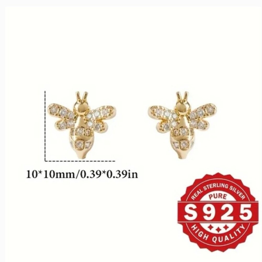 925 Sterling Silver Special Bumblebee Design Earrings